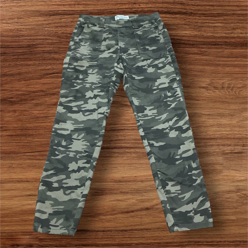 No Boundaries Womens Camo Print Utility Pants Green Camouflage XS 0-2